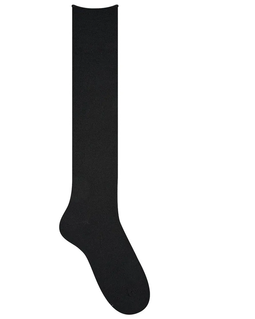 Wool Cotton Doubleface Socks Long Noir