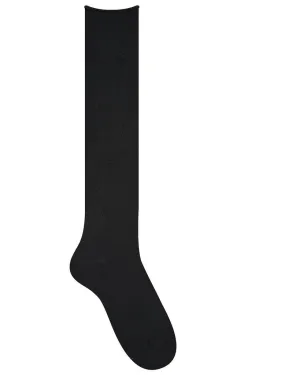 Wool Cotton Doubleface Socks Long Noir