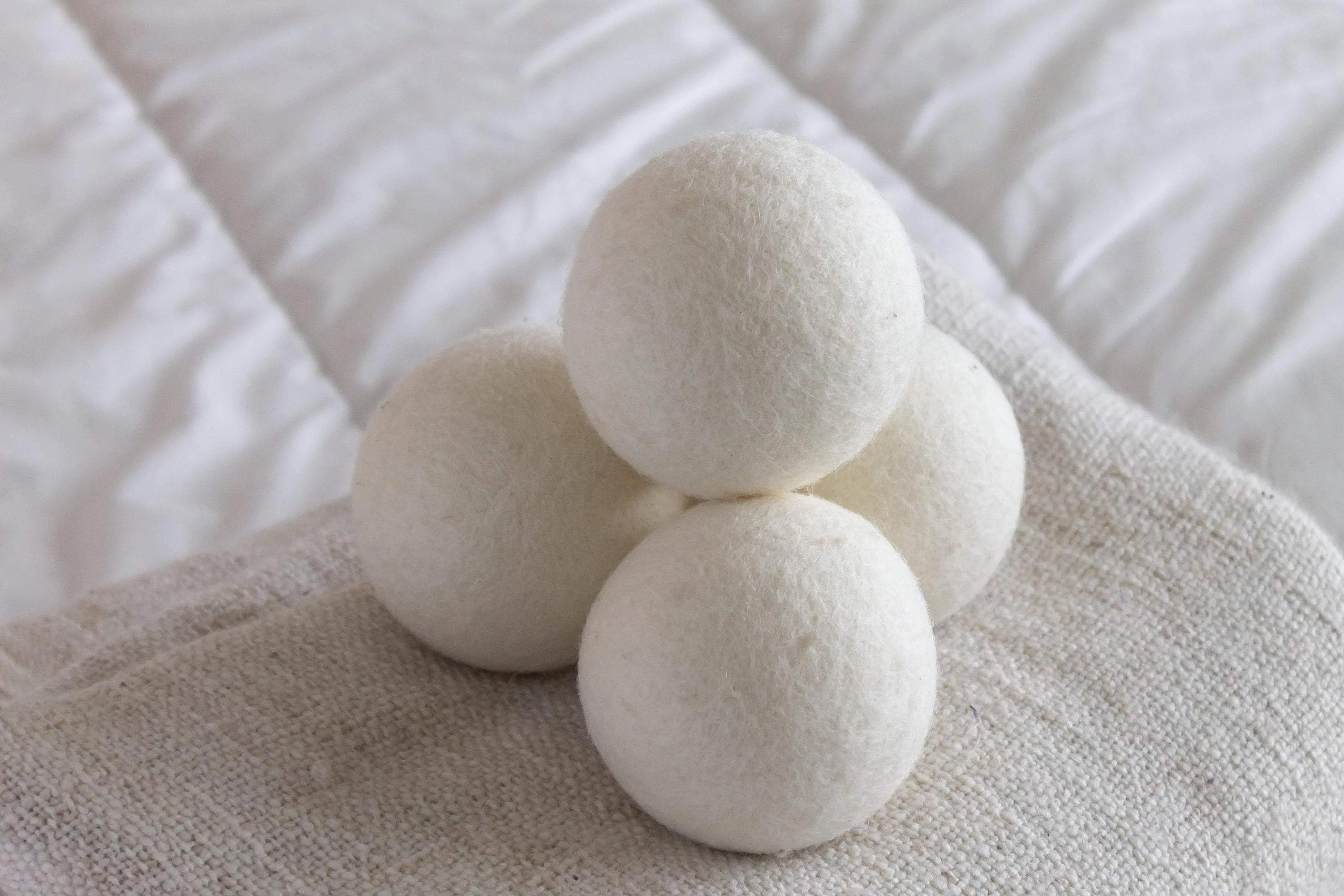 Wool Dryer Balls XL FULL Set of 6 White OR 6 Gray Wool Dryer Balls for Softening Laundry 100% Natural Laundry Softener
